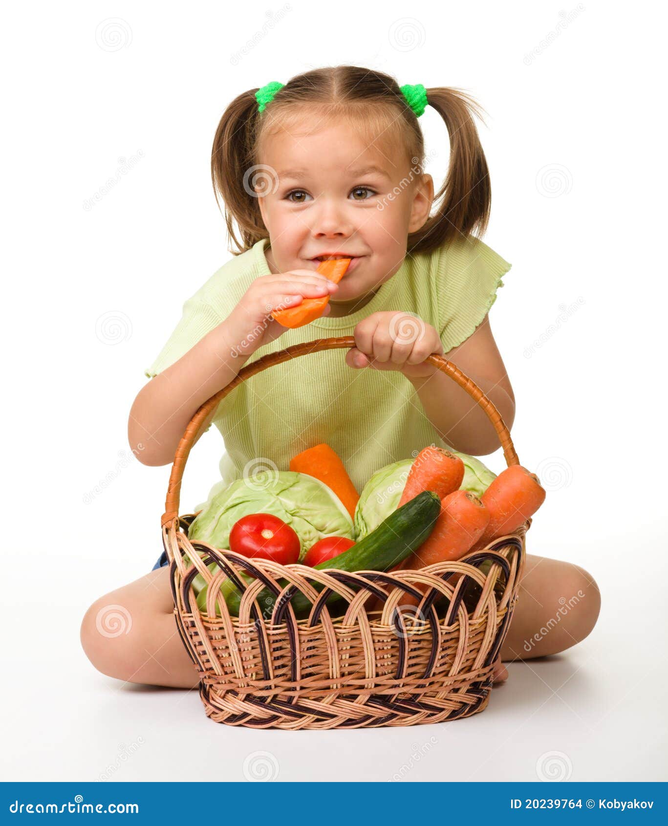 Cute Little Girl Eats Carrot Stock Photo Image of nourishment, little