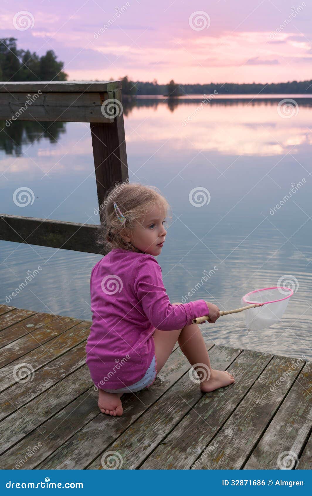 Cute little girl fishing stock photo. Image of dock, enjoying - 32871686