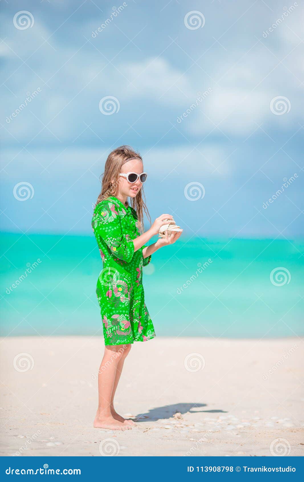 Adorable Little Girl on Tropical Beach Stock Photo - Image of space ...