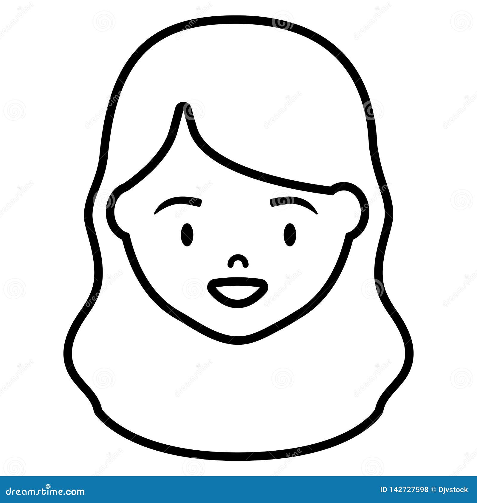 Cute and little girl head stock vector. Illustration of smile - 142727598