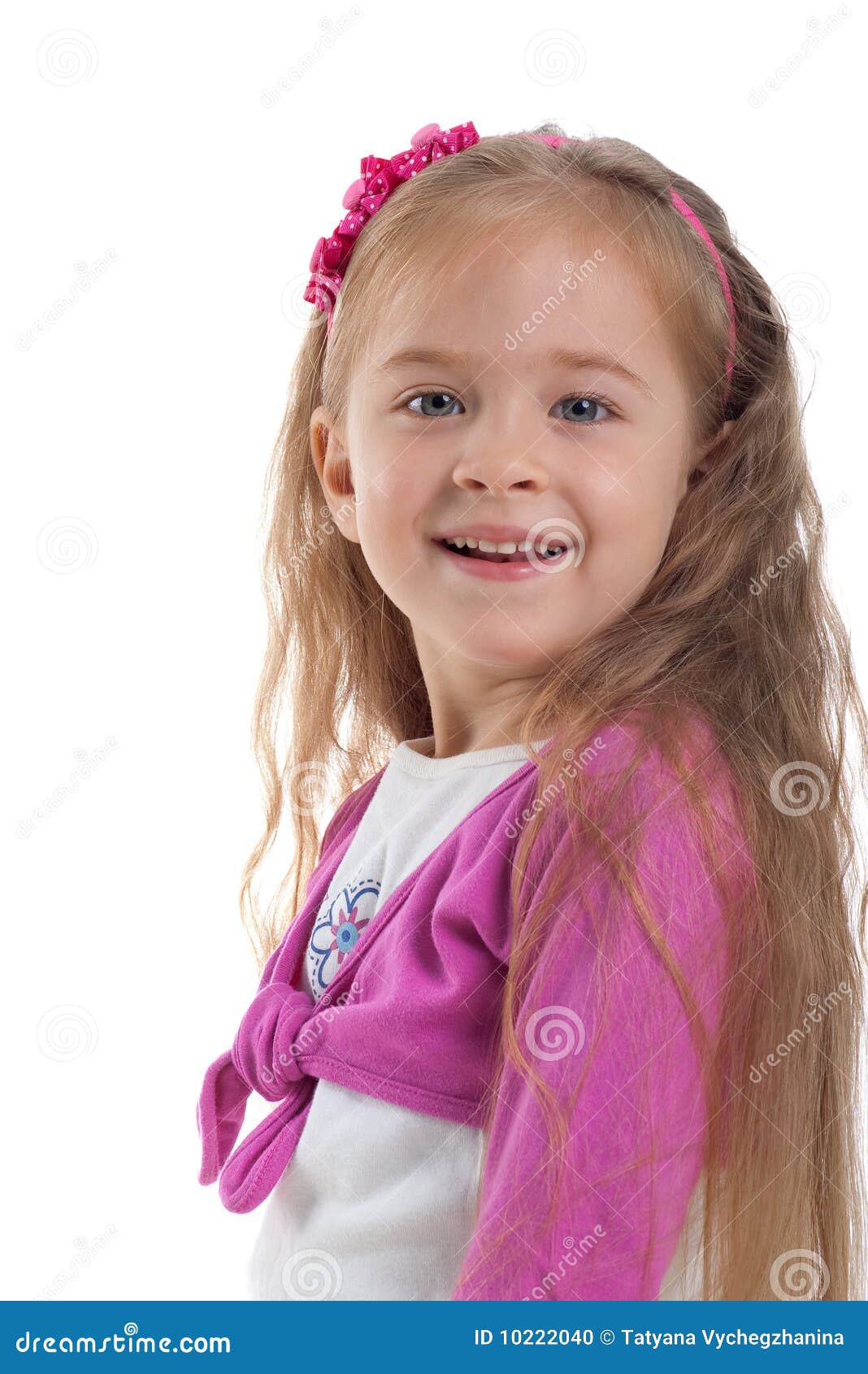 Cute Little Girl with Long Hair Stock Photo - Image of fringe, isolated:  10222040