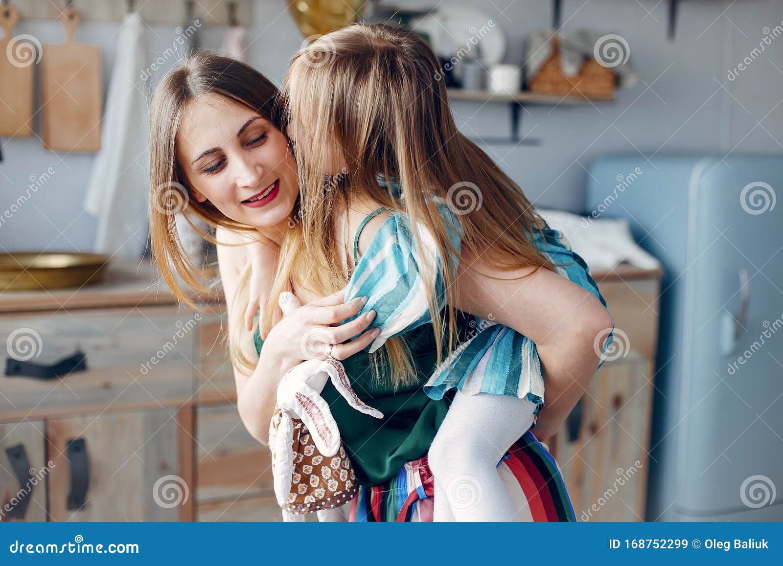 Mother with Little Daughter in a Room Stock Image - Image of baby, girl ...