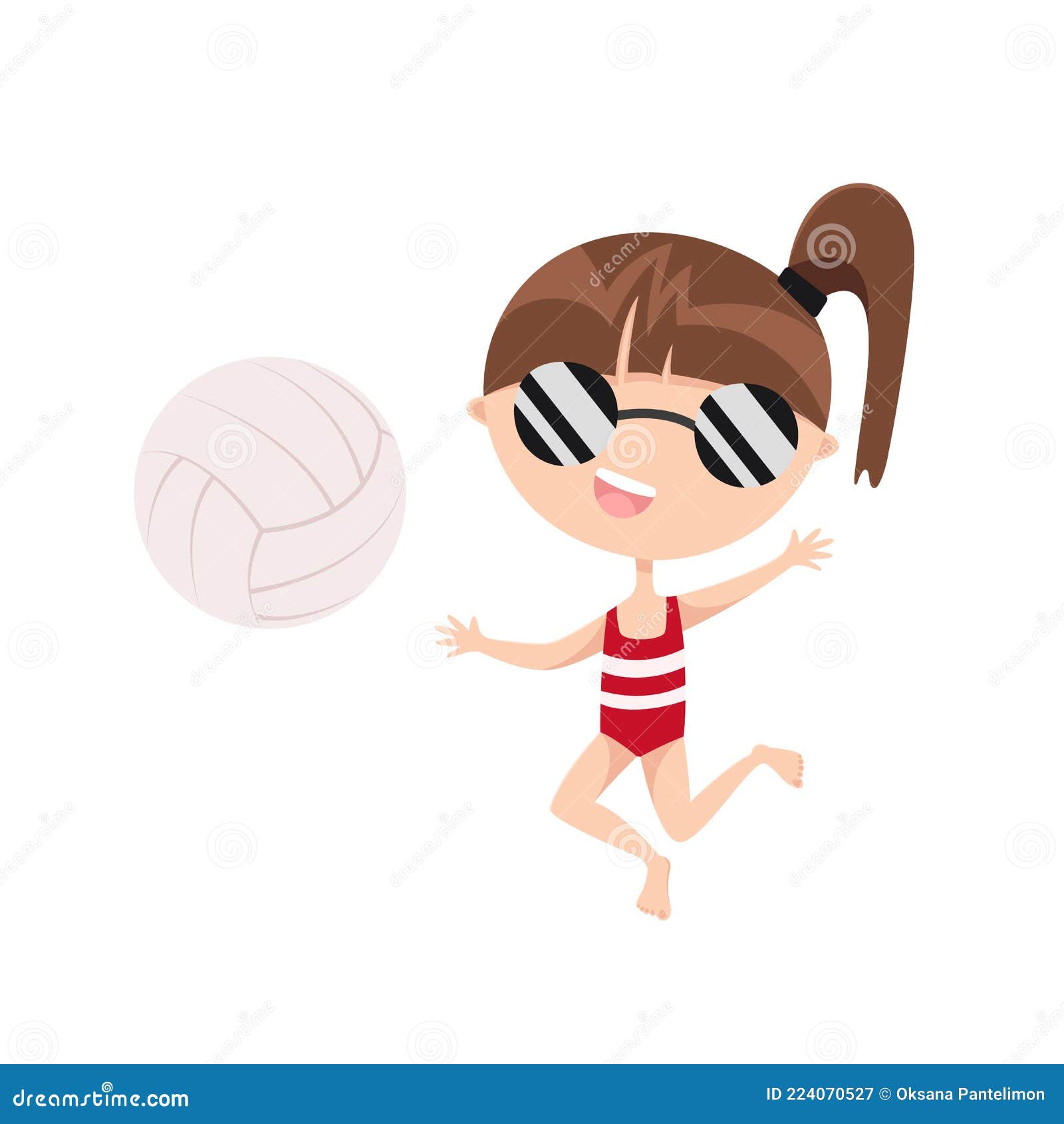 Cute Little Girl Playing Beach Volleyball. Funny Happy Summer Mascot Character Stock Vector - Illustration of child, kawaii: 224070527 Cute Little Girl Playing Beach Volleyball. Funny Happy Summer Mascot Character Stock Vector - Illustration of child, kawaii: 224070527