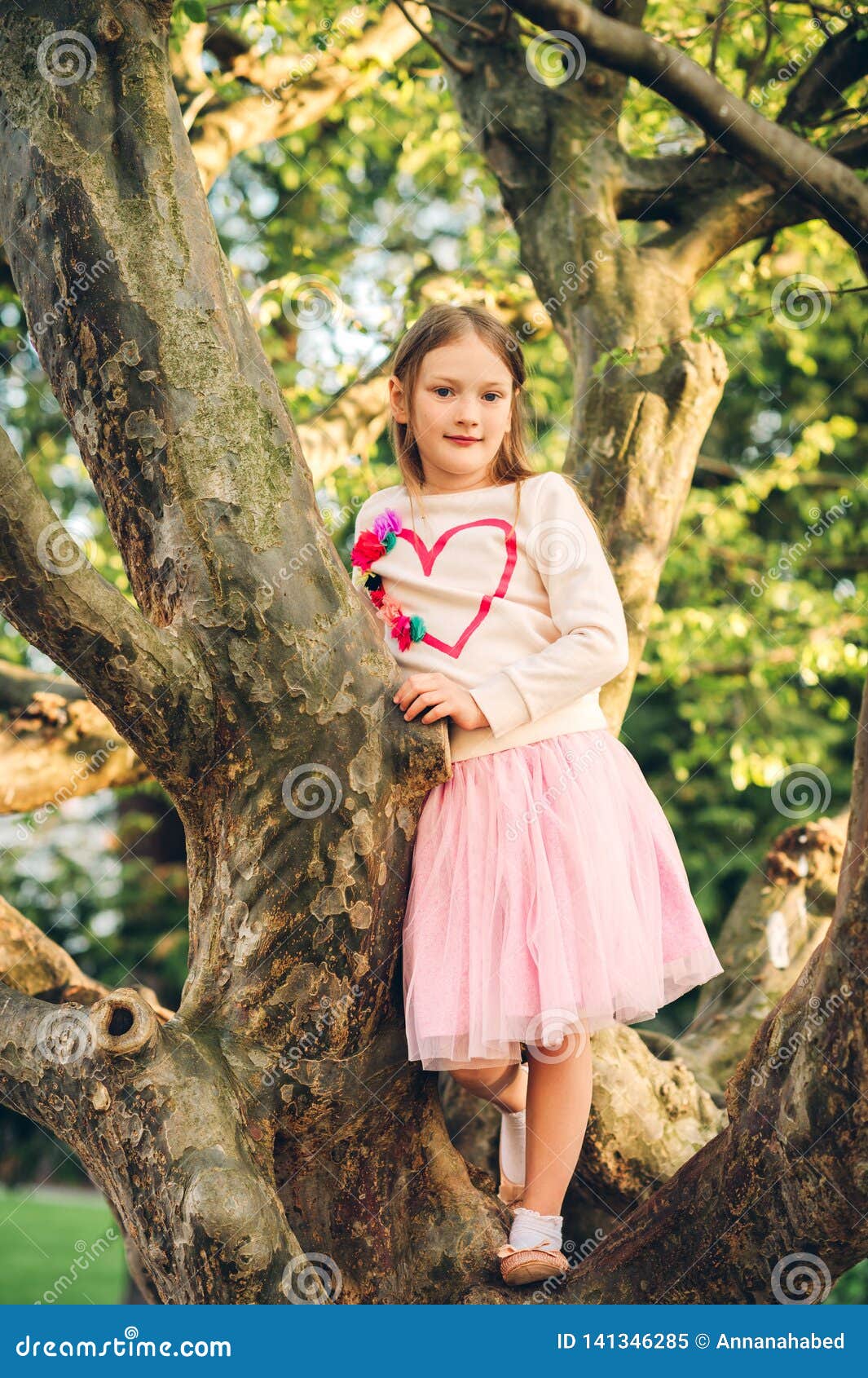 Fashion Portrait Of A Cute Little Girl Of 7 Years Old Stock Image