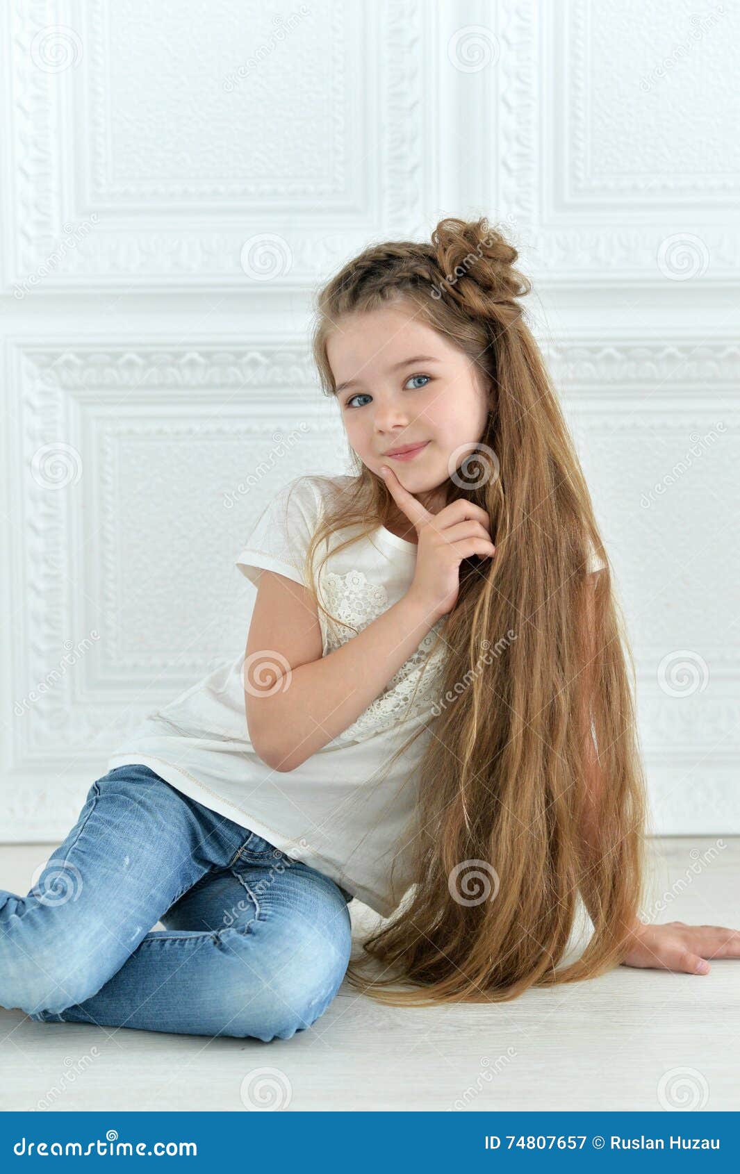 Cute little girl posing stock image. Image of childhood - 74807657