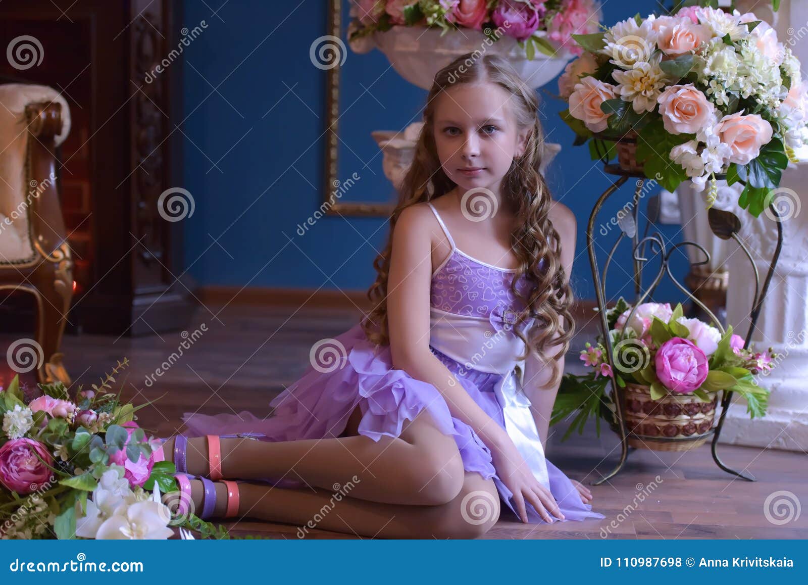 Cute Little Girl in Princess Dress Stock Photo - Image of adorable ...