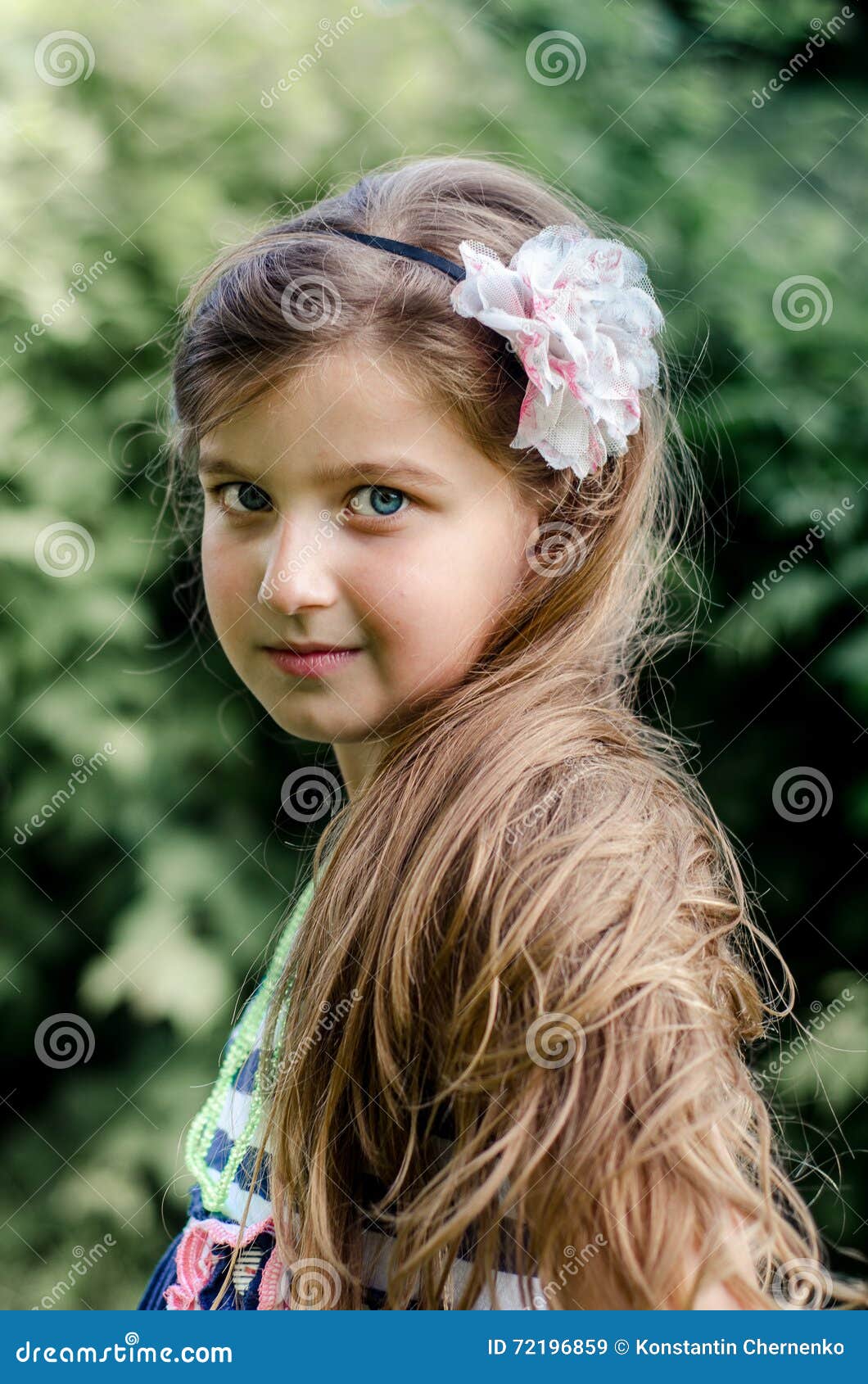 Cute Little Girl Summer Portrait. Stock Image - Image of face ...