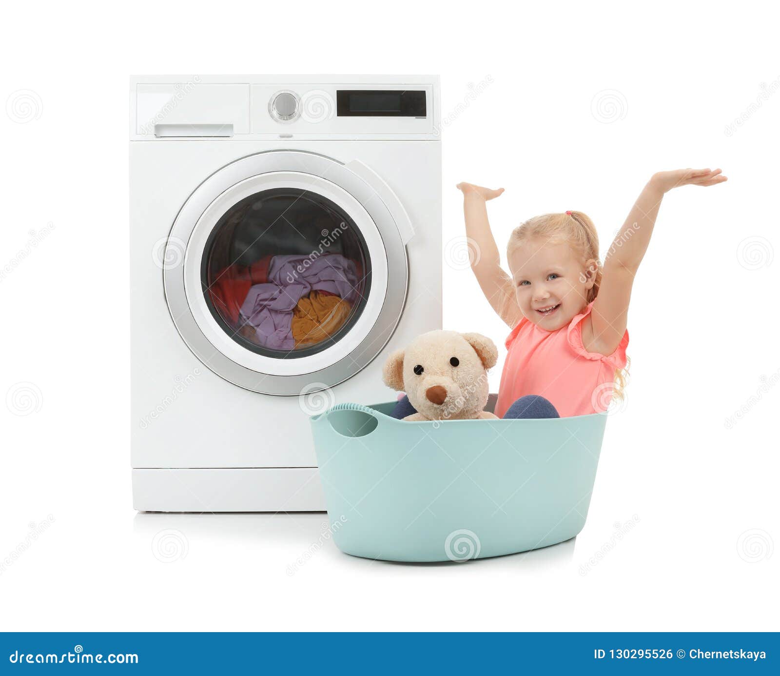 Girl Sitting On Washing Machine