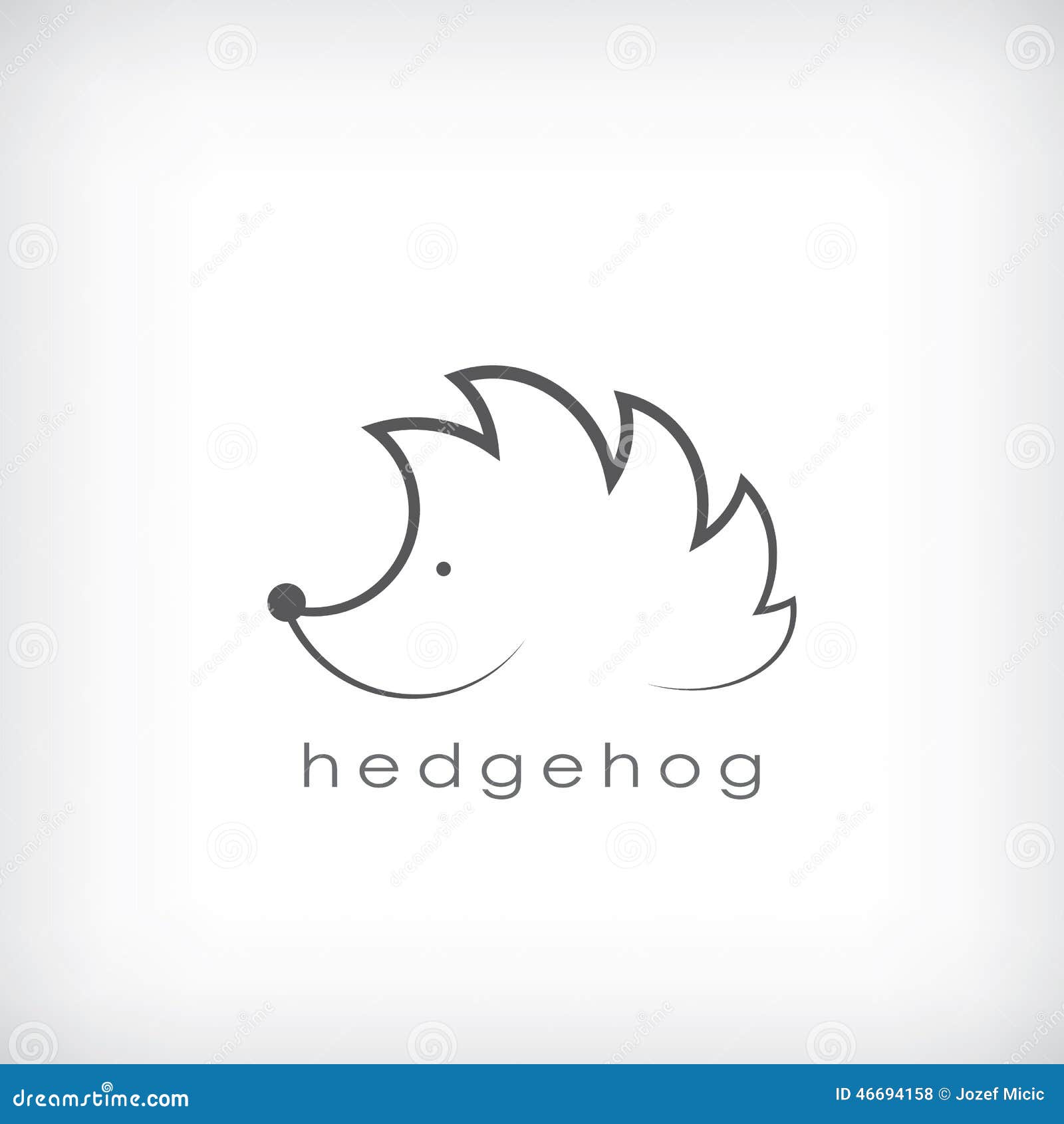 cute little hedgehog  in simple outlines