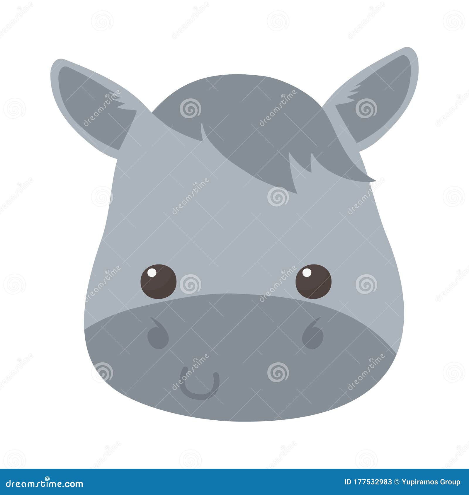 Cute Little Horse Face Animal Cartoon Isolated Design Stock Vector -  Illustration of wild, happy: 177532983