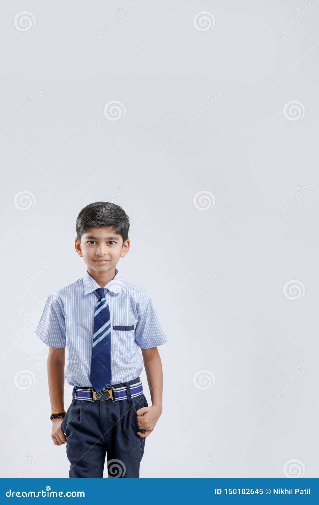 Cute Little Indian Indian / Asian School Boy Wearing Uniform Stock Image -  Image of class, education: 150102645
