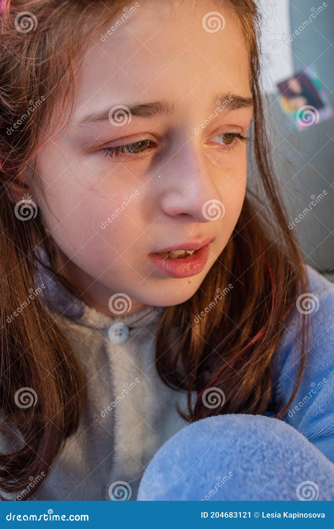 Cute Little Kid is Crying. Girl Crying. Portrait of a Sad Child ...