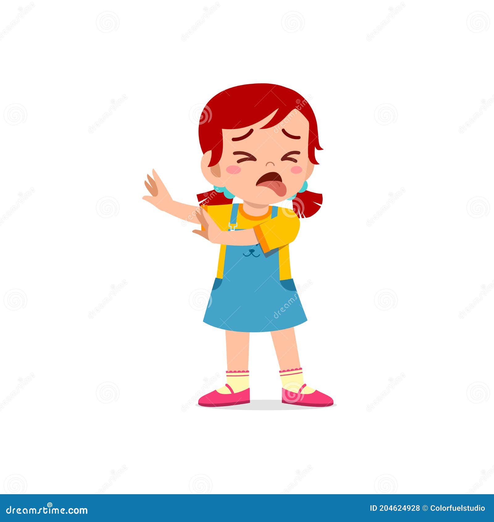 Cute Little Kid Girl Show Refuse and Disgust Pose Expression Stock ...