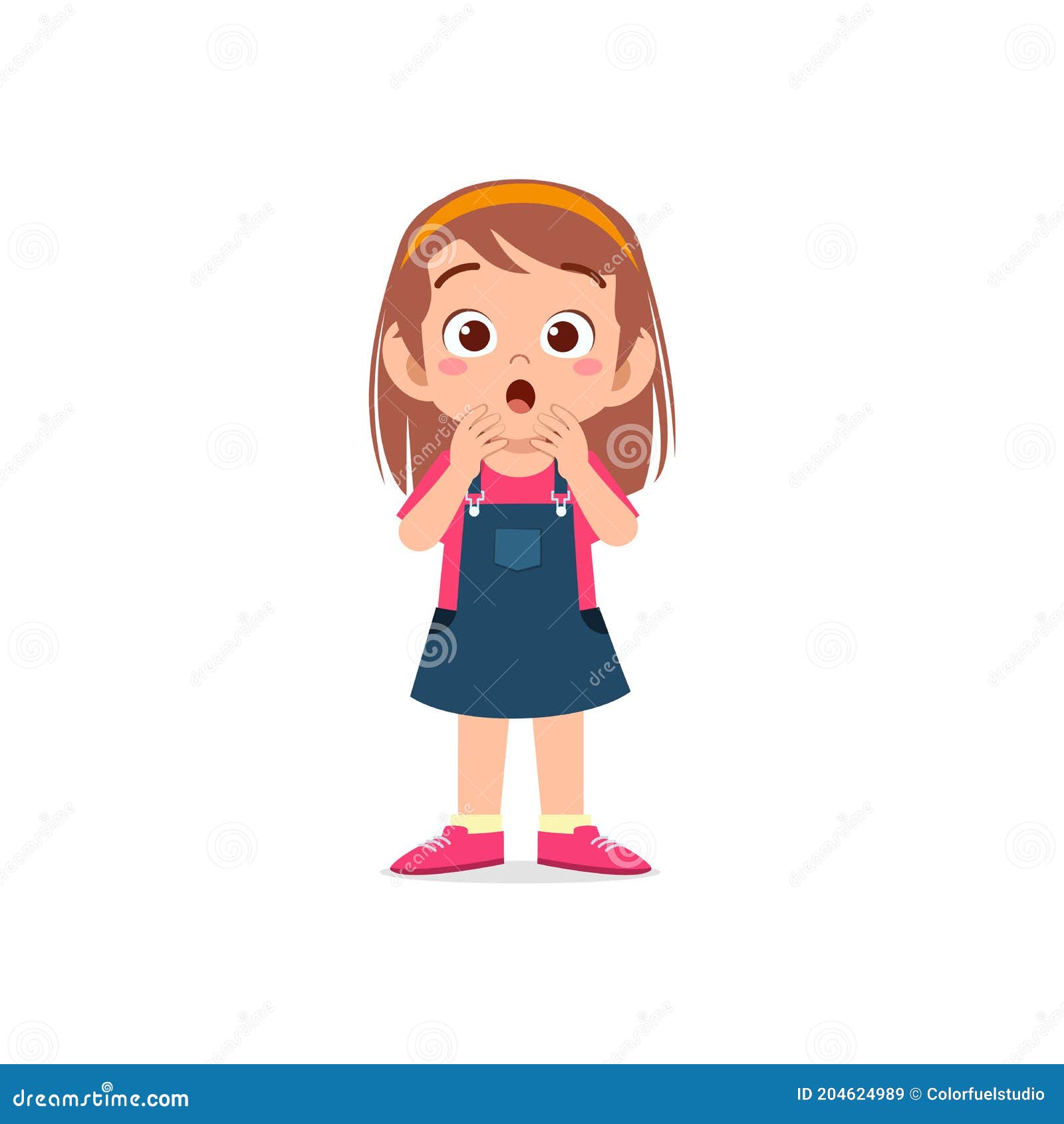 Cute Little Kid Girl Show Shock and Amazed Pose Expression Stock Vector -  Illustration of cartoon, emotional: 204624989