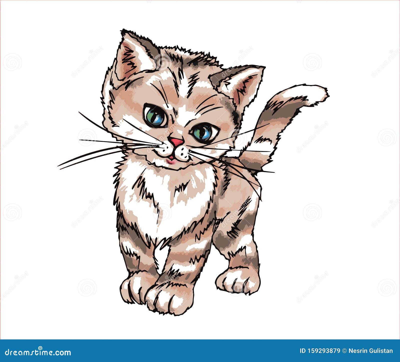 Cute Little Kitty Illustration, Kitty Print Pattern, Postcard, Cat Animal  Care Pets Animal Cute Animals Stock Illustration - Illustration of kitty,  pattern: 159293879