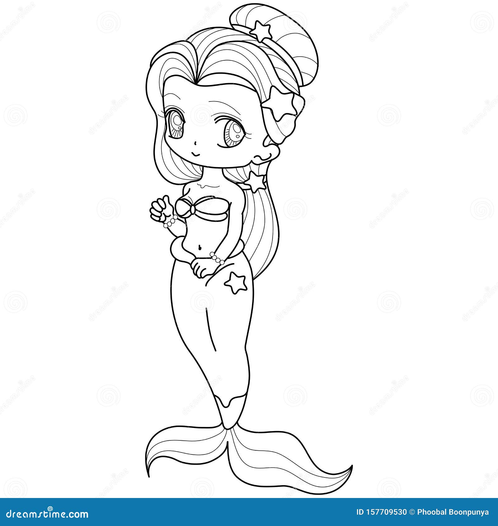 Coloring page princess kawaii style cute anime Vector Image