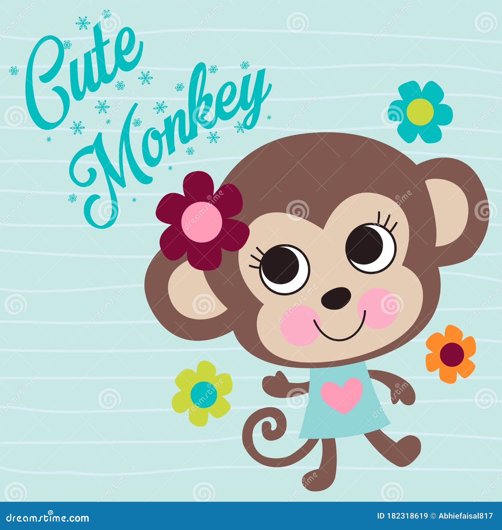 Cute Little Monkey Cartoon Vector Illustration Stock Vector - Illustration of funny, little: 182318619 Cute Little Monkey Cartoon Vector Illustration Stock Vector - Illustration of funny, little: 182318619