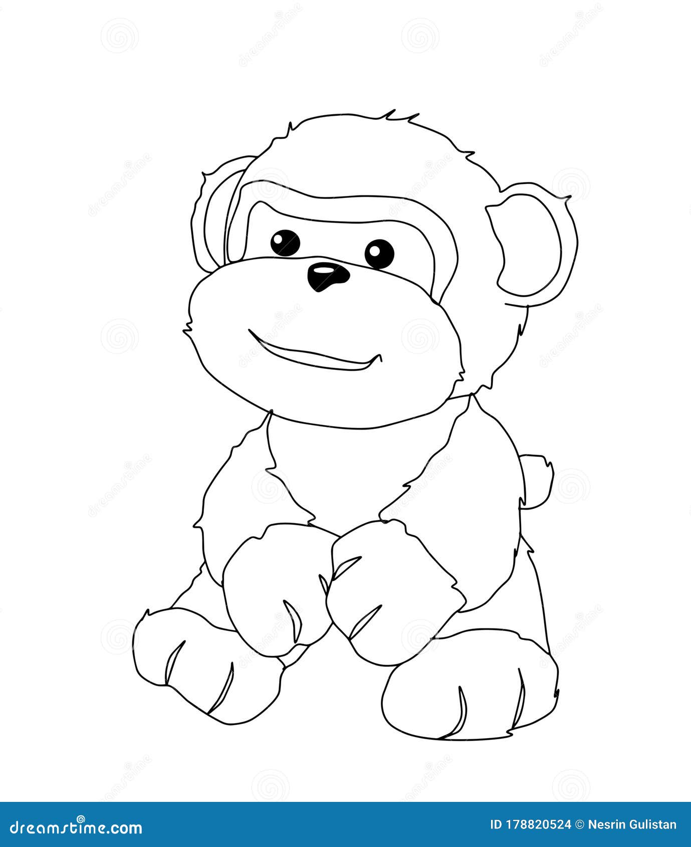 Cute Little Monkey Coloring Page Kids Coloring Book, Coloring ...