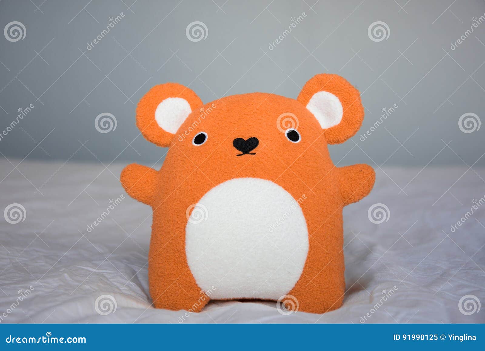 Cute Little Orange Teddy Bear Stock Image - Image of sitting, revival: 91990125