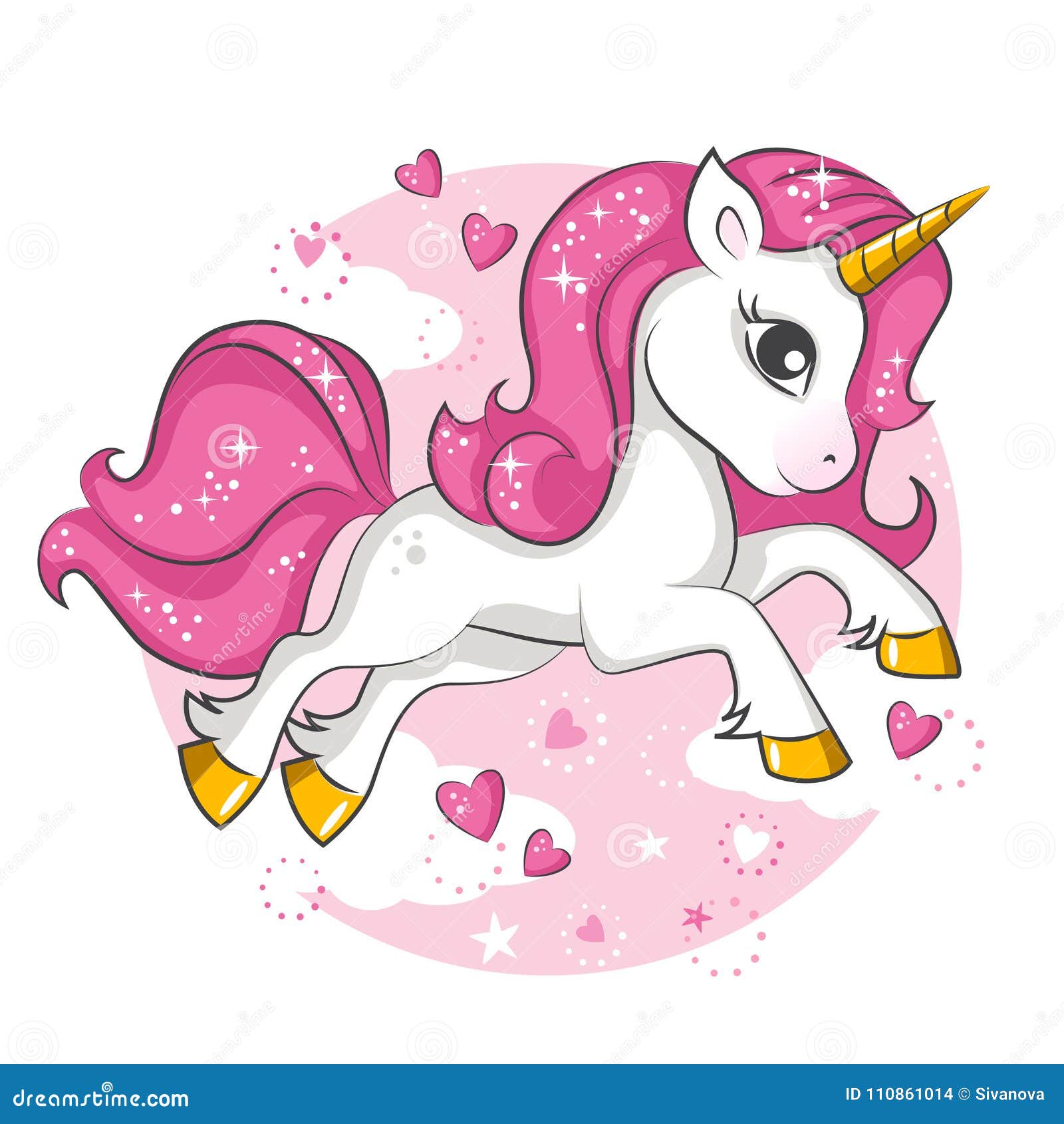 little pink unicorn.  for children.