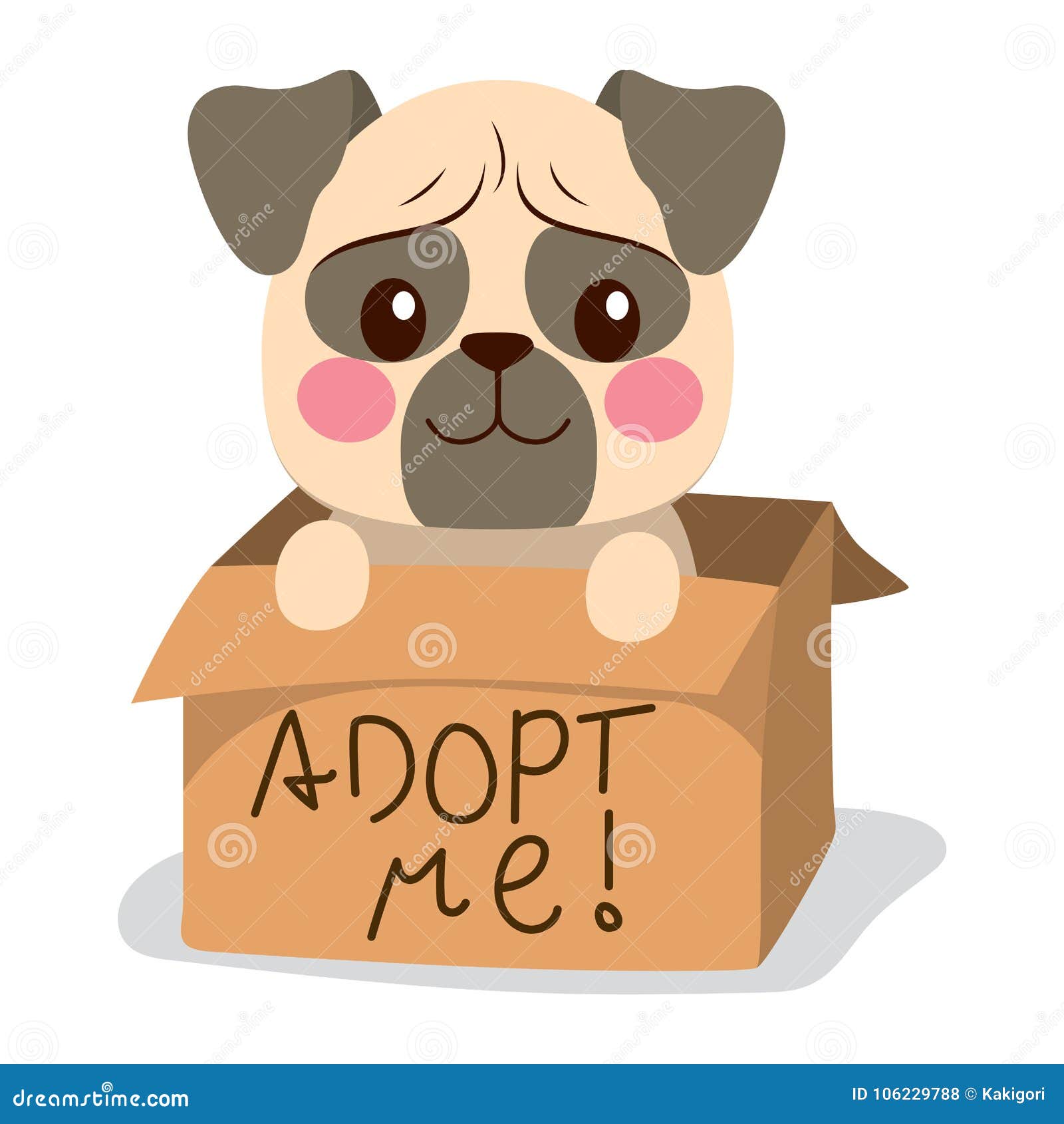 Adopt Me Dog Stock Vector Illustration Of Shelter Cardboard 106229788