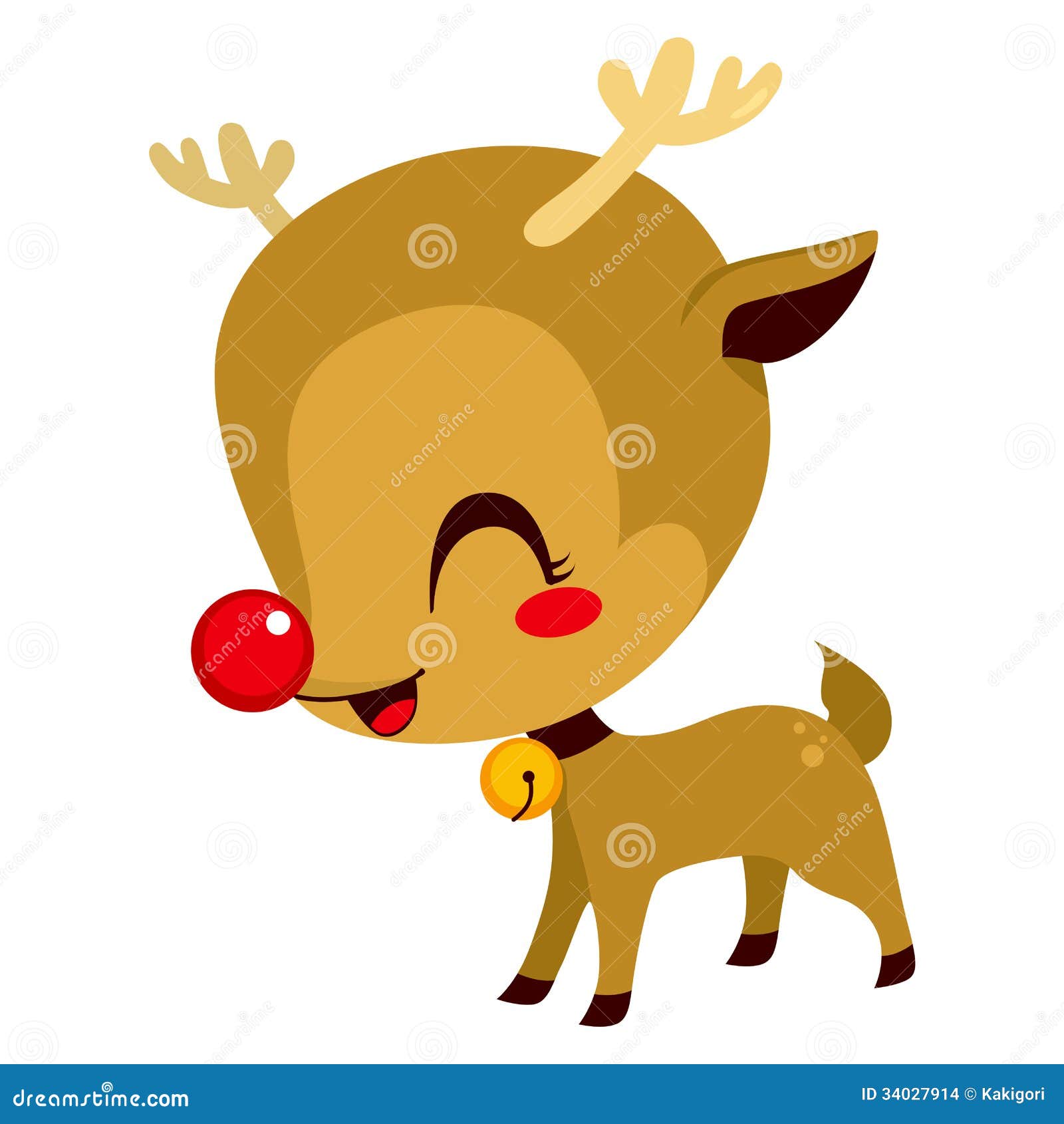 Cute Little Rudolph Reindeer Stock Vector - Illustration of december