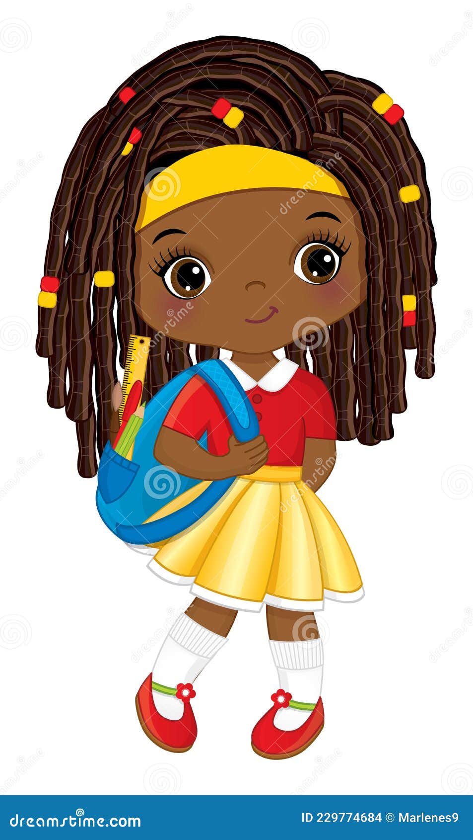 cute little students girls with schoolbag and supplies vector