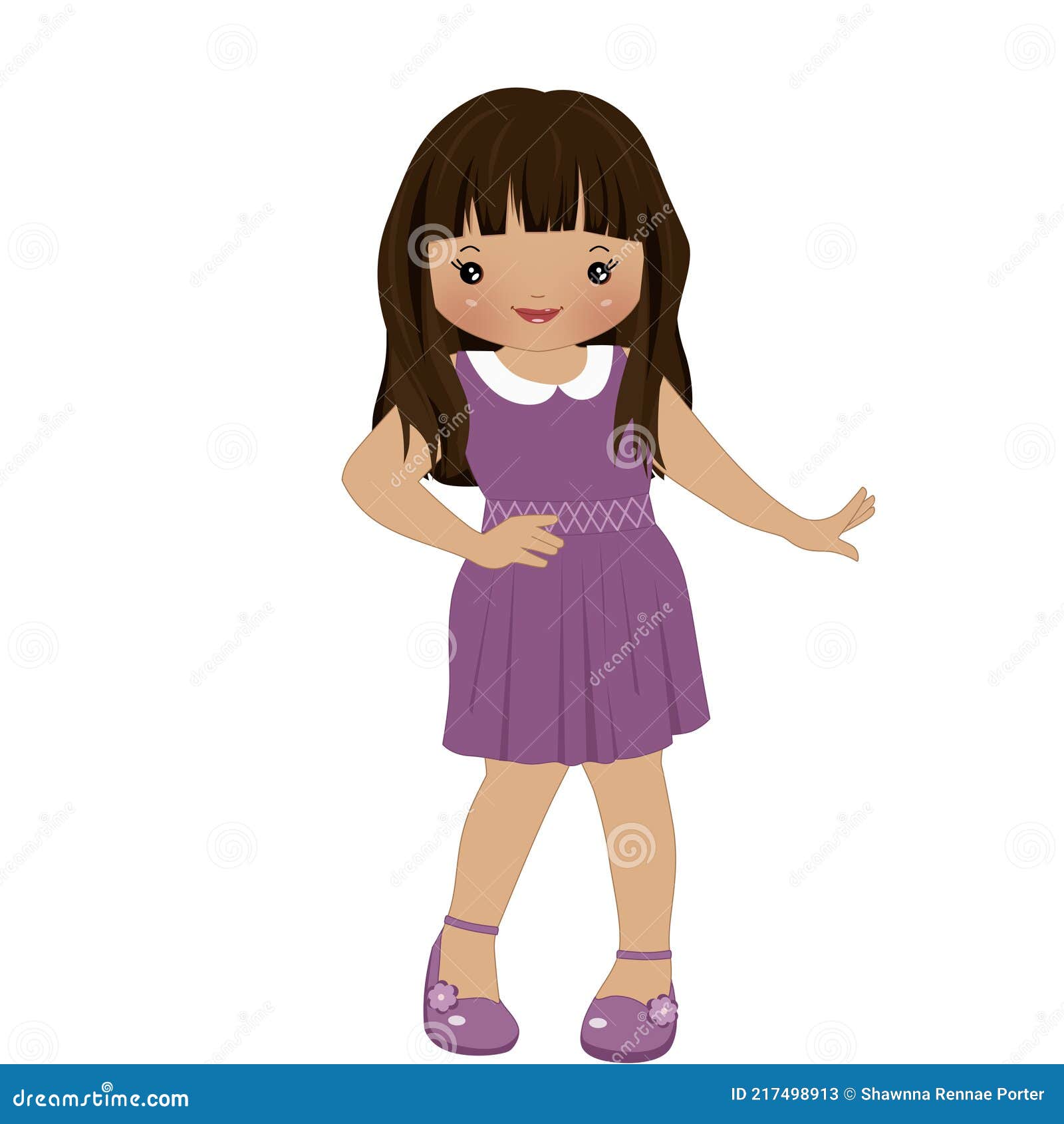 Adorable Kawaii Girl Child Graphic Stock Illustration - Illustration of ...