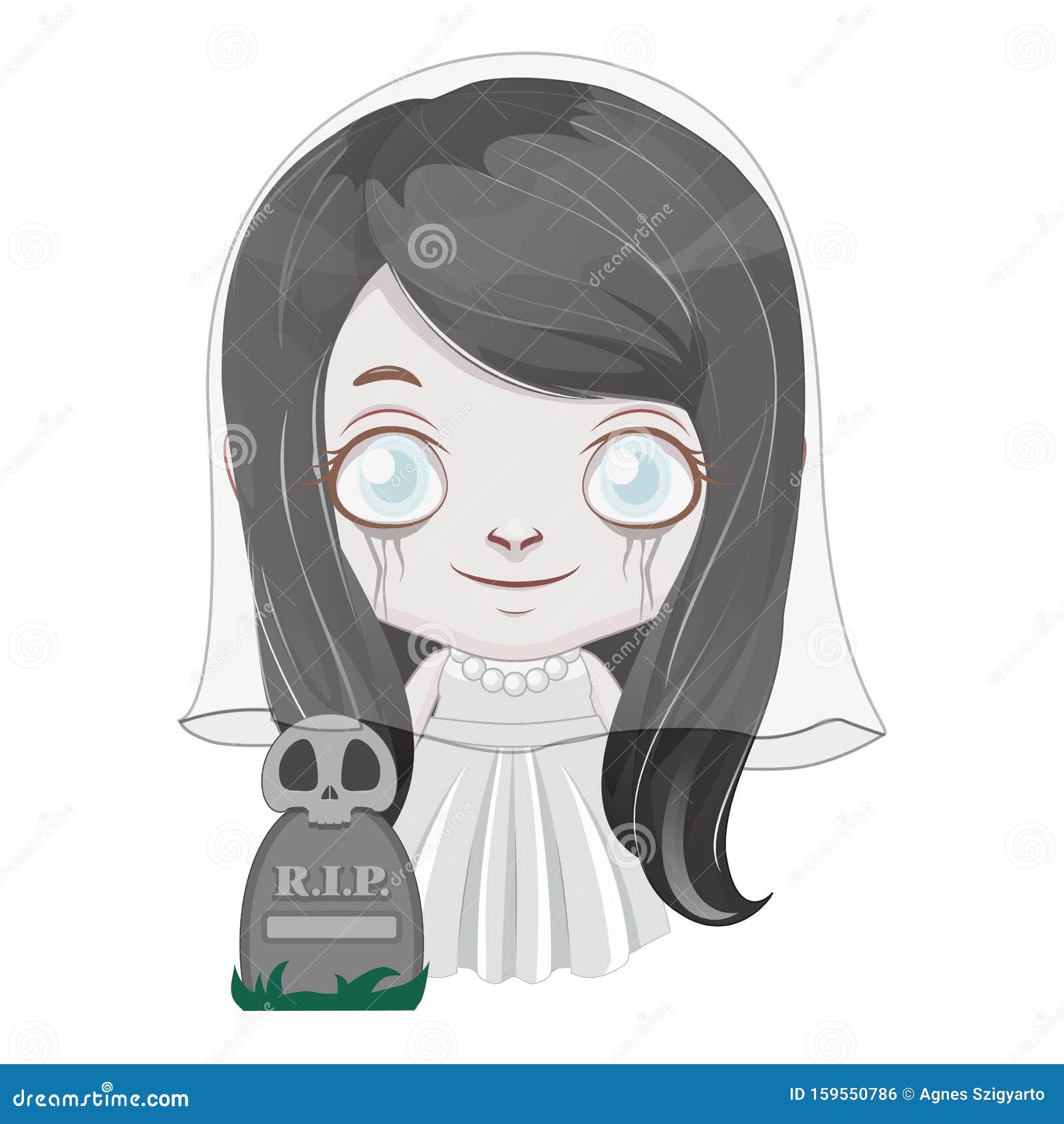 Cute Little Ghost Girl Illustration Stock Vector Illustration Of Fear Fall