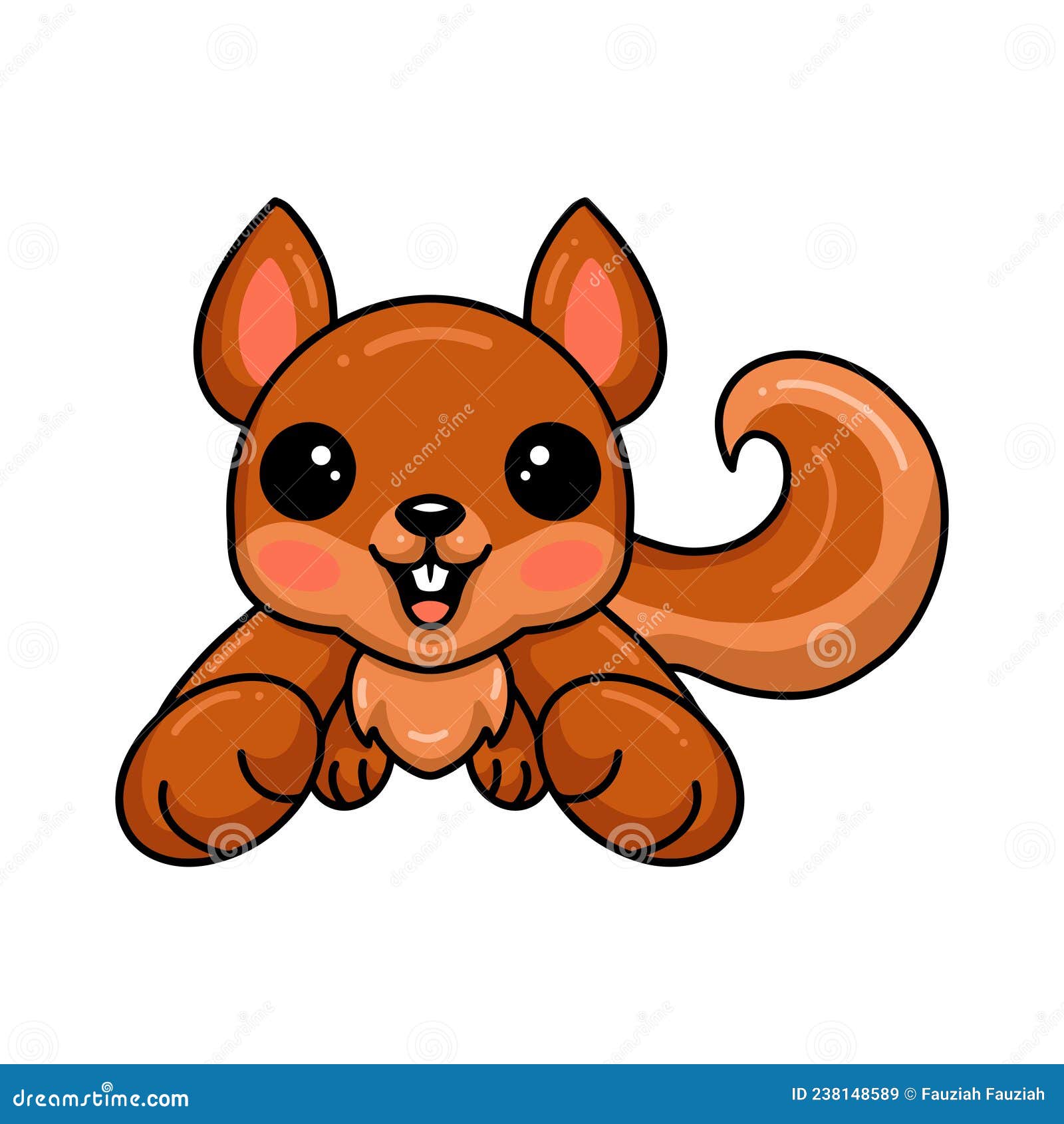 Cute Little Squirrel Cartoon Leaping Stock Vector - Illustration of ...