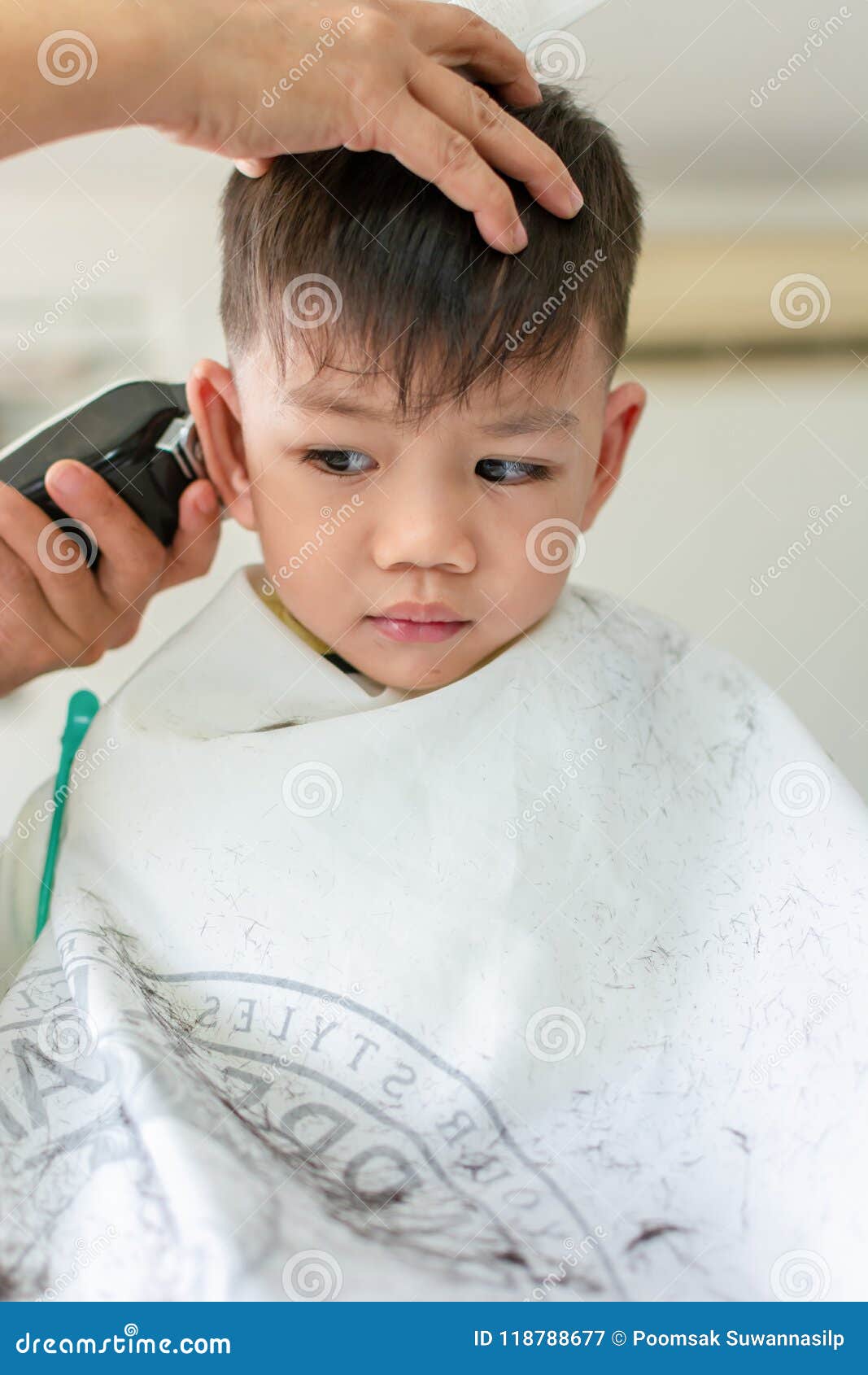 Portrait Asian Boy Haircut Stock Image Image Of People