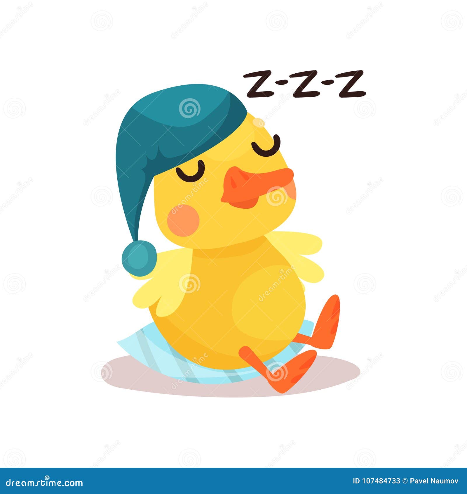Cute Little Yellow Duck Chick Character in a Blue Hat Sleeping Cartoon Vector Illustration Stock Vector - Illustration of farm, duck: 107484733 Cute Little Yellow Duck Chick Character in a Blue Hat Sleeping Cartoon Vector Illustration Stock Vector - Illustration of farm, duck: 107484733