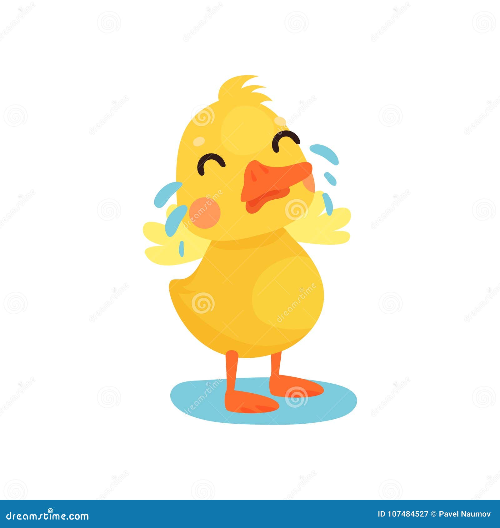 Cute Little Yellow Duck Chick Character Crying Cartoon Vector Illustration  Stock Vector - Illustration of chicken, duck: 107484527