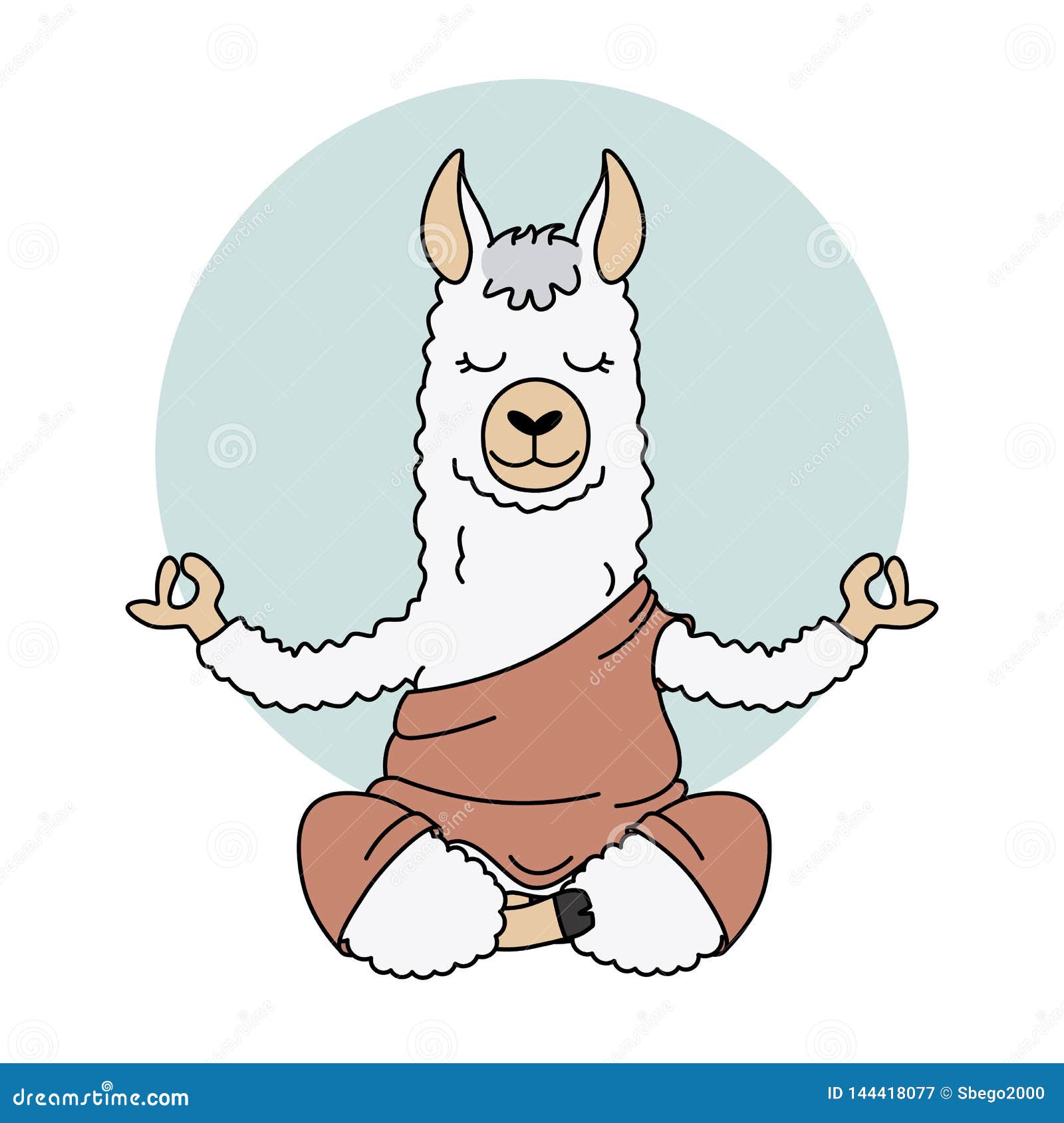 cute llama doing yoga