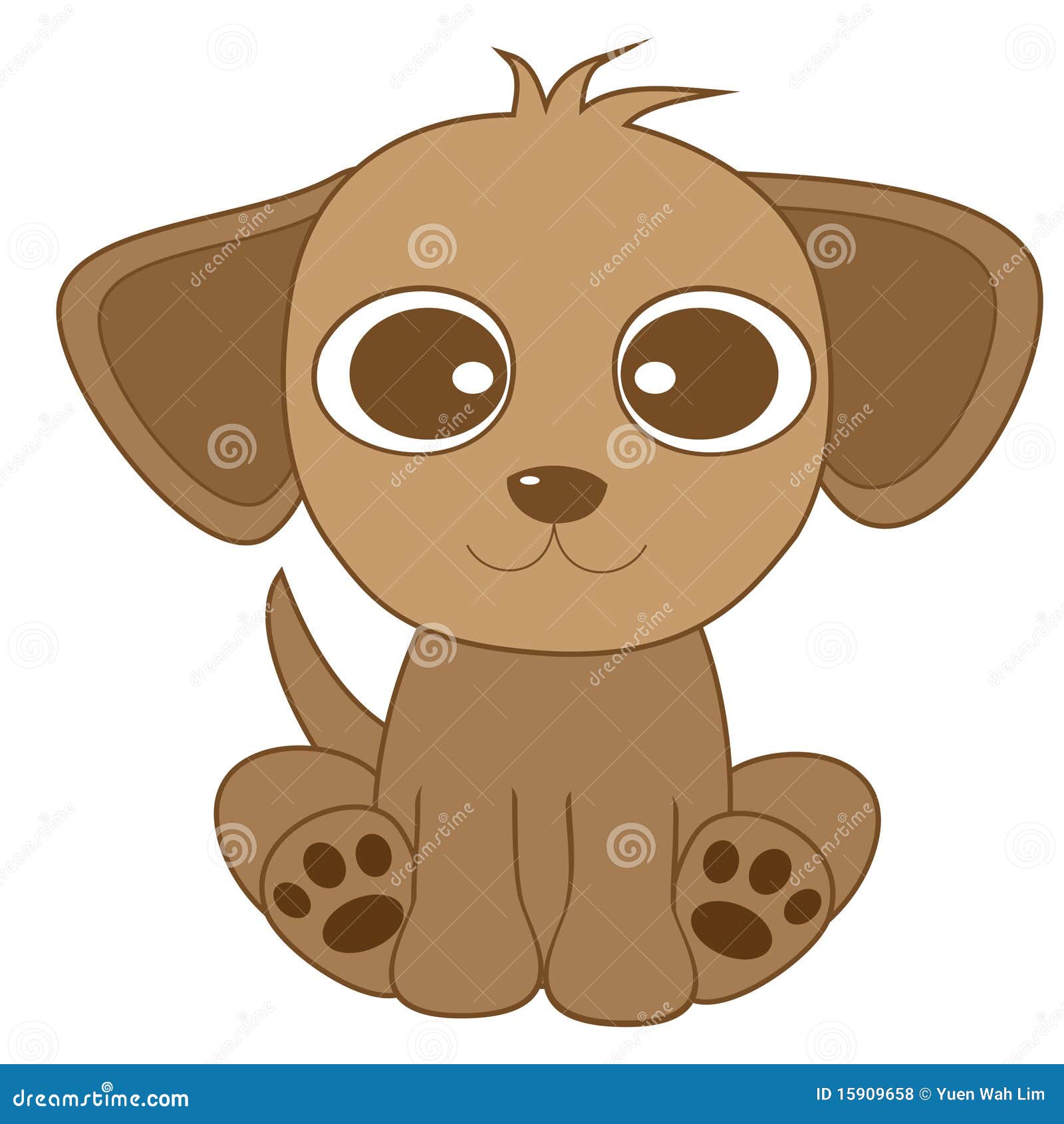 Cute Looking Brown Dog With Big Eyes And Big Ears Illustration 15909658 -  Megapixl