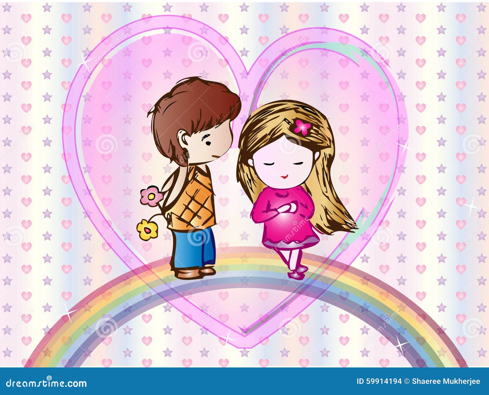  Cute  Love Cartoon  Wallpaper  Stock Vector Image 59914194