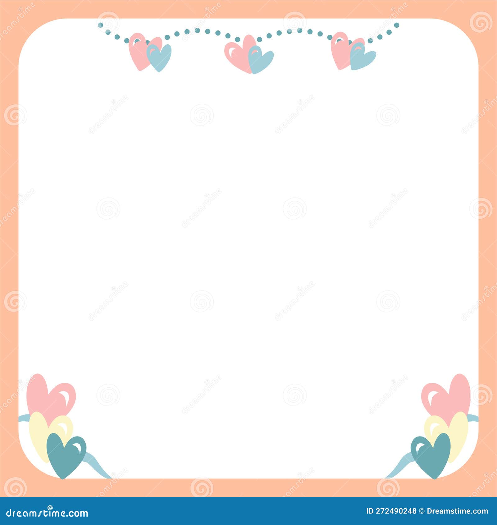 Cute Love Frame stock vector. Illustration of rainbow 272490248