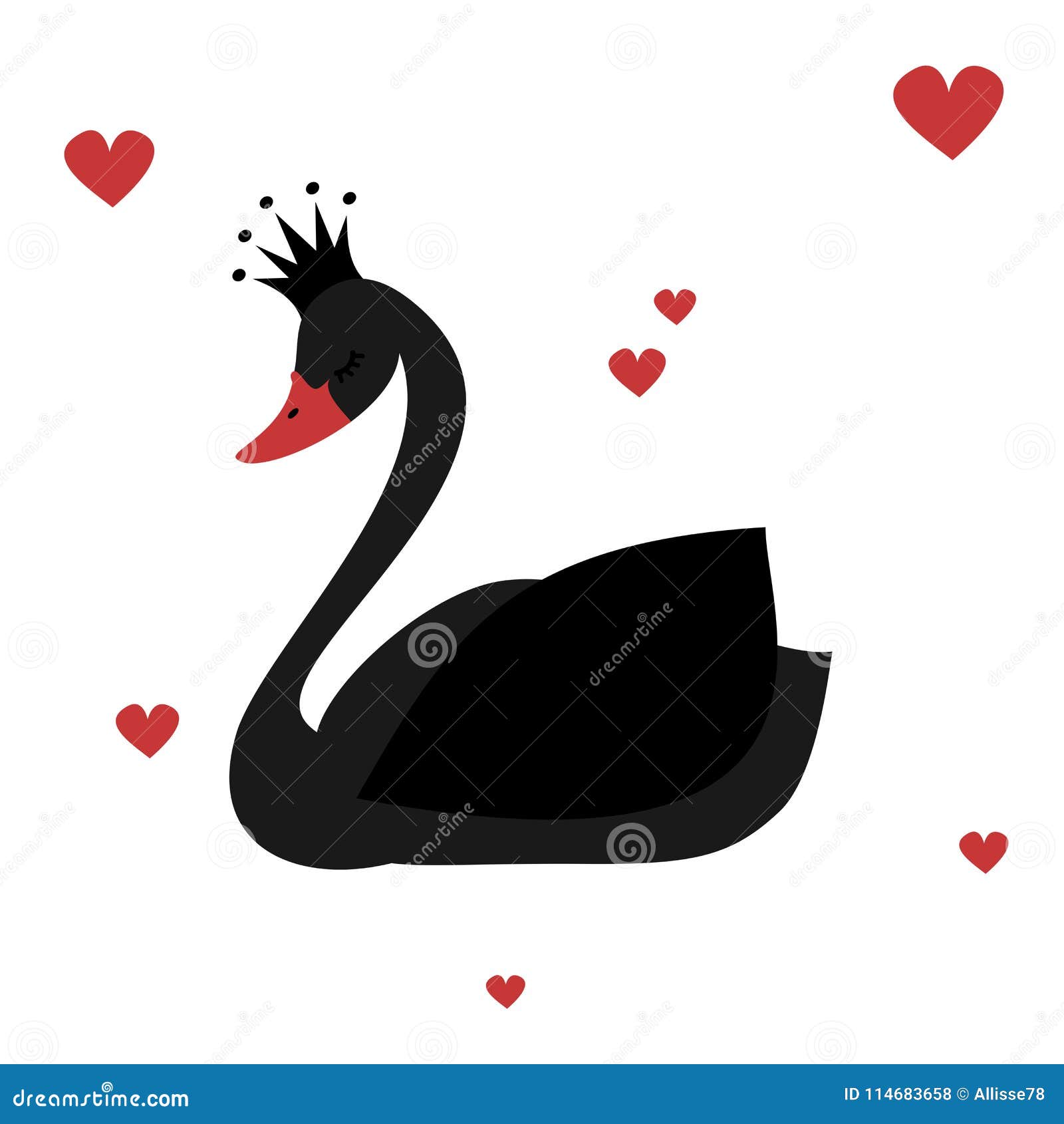 Cute Lovely Princess Swan on White Background Vector Stock Vector - Illustration of design: 114683658