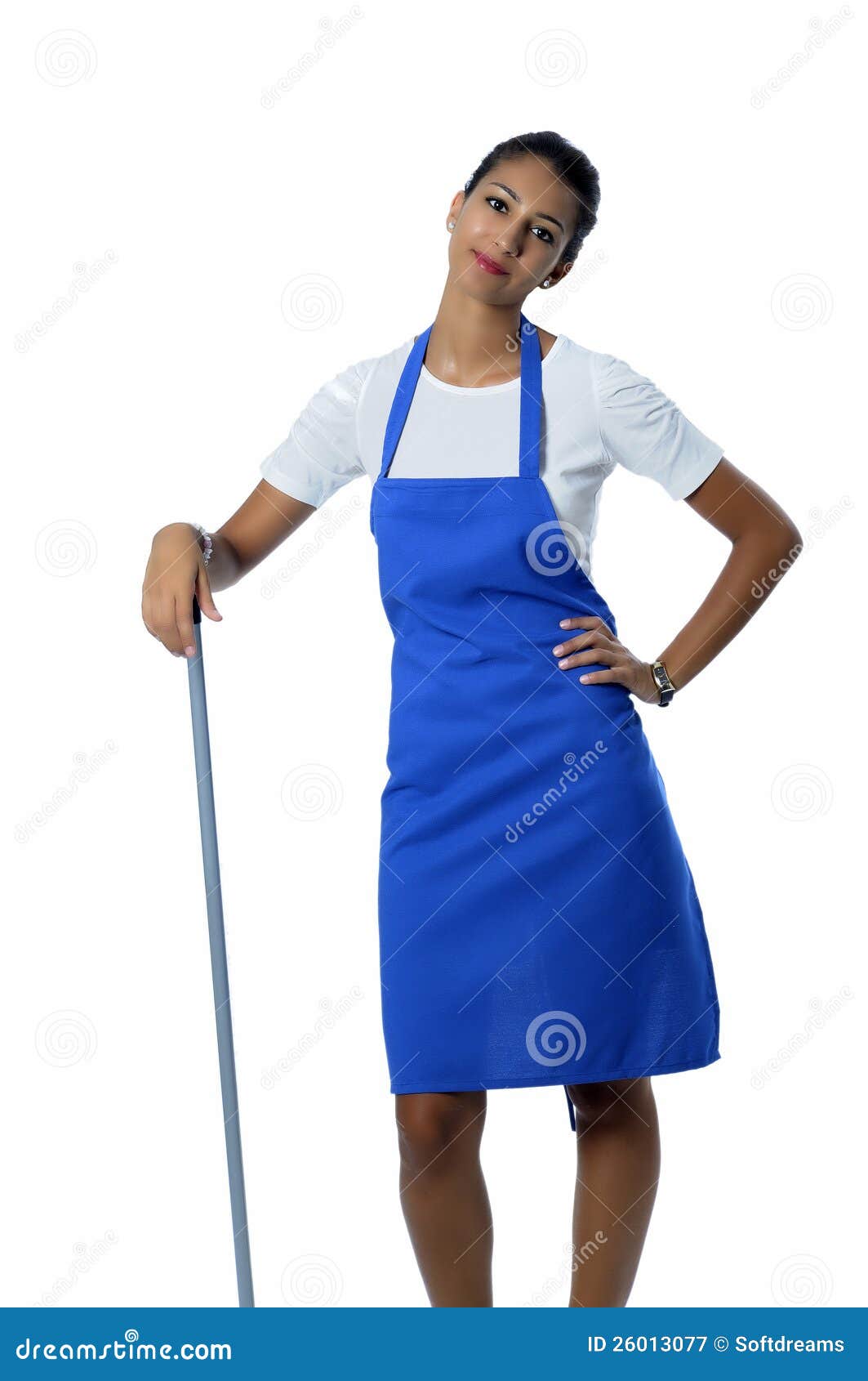 Cute Maid with Cleaning Supplies Stock Image Image of housework