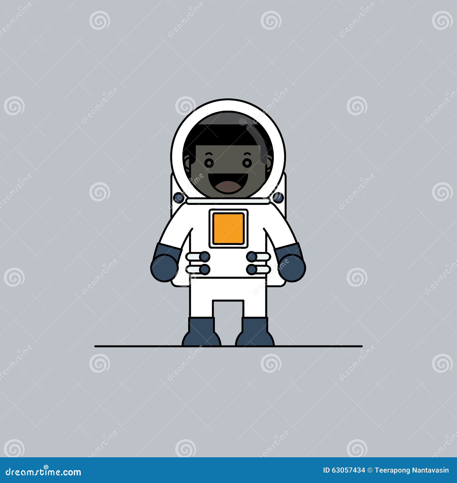 Cute Man in the Astronaut Suit. Stock Vector - Illustration of funny