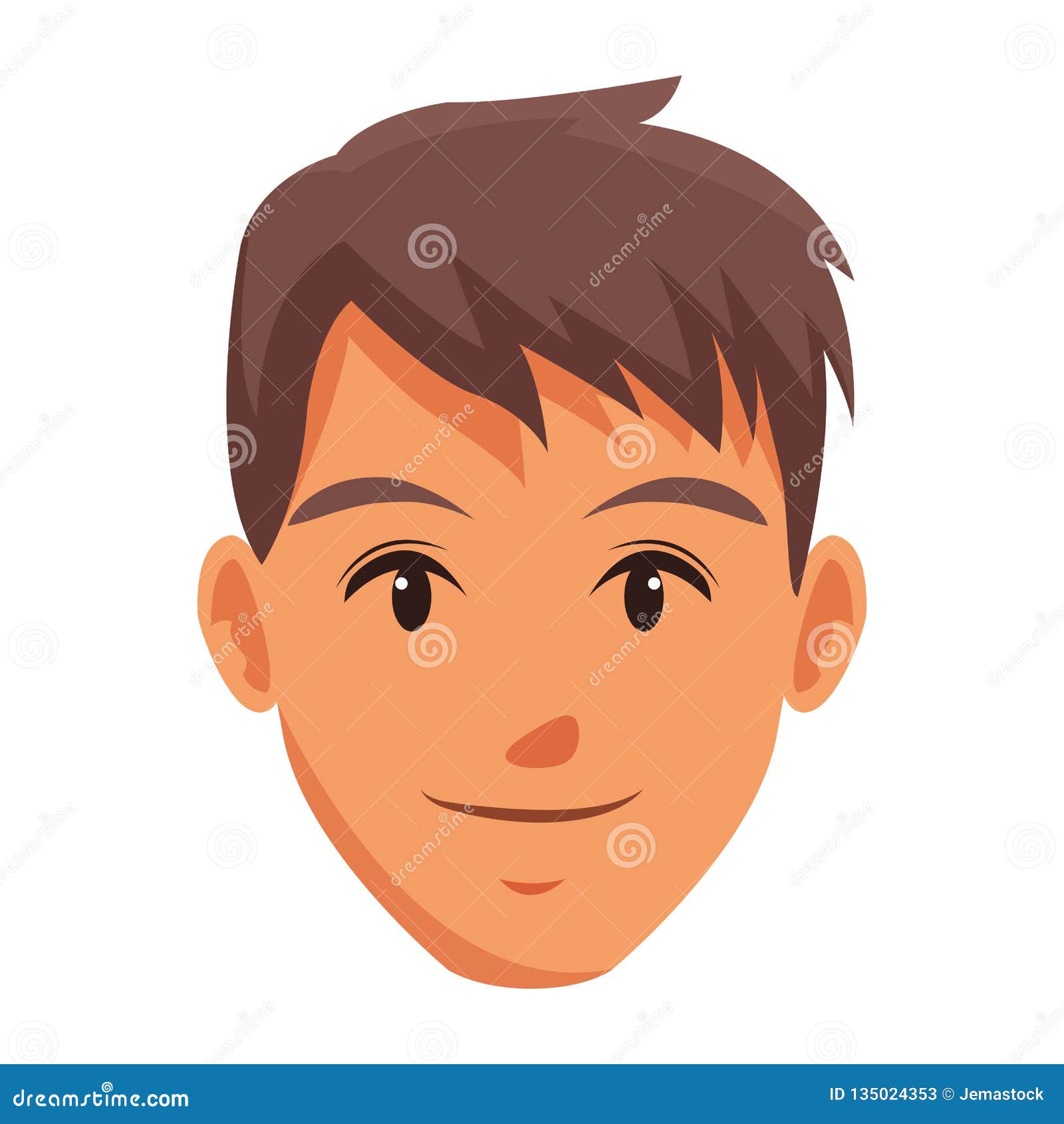 Cute man face cartoon stock vector. Illustration of eyes - 135024353