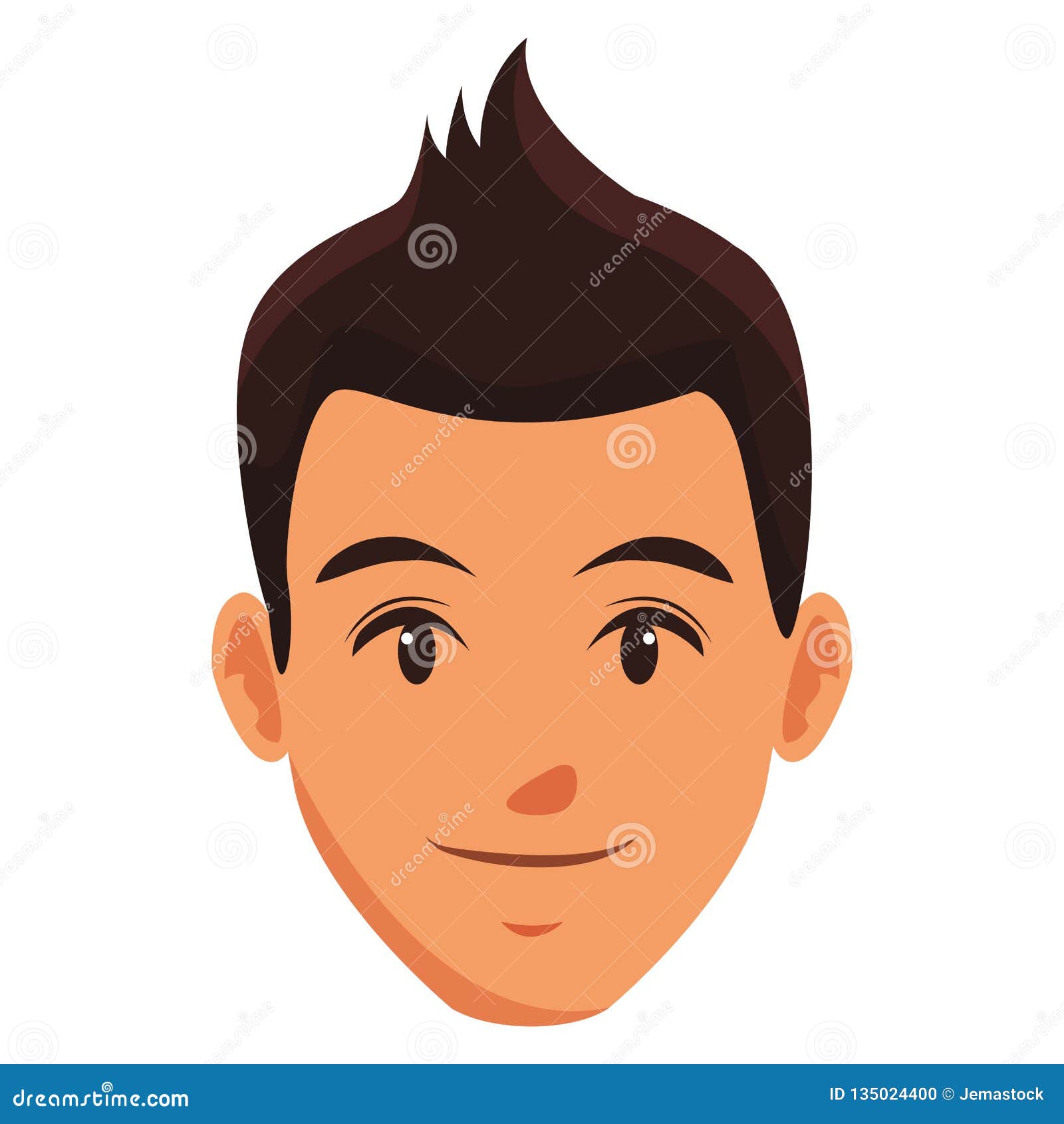 Cute man face cartoon stock vector. Illustration of happy - 135024400