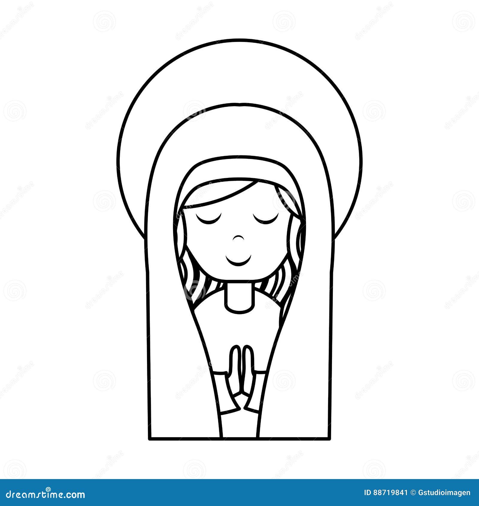 Cute mary virgin icon stock vector. Illustration of catholic - 88719841