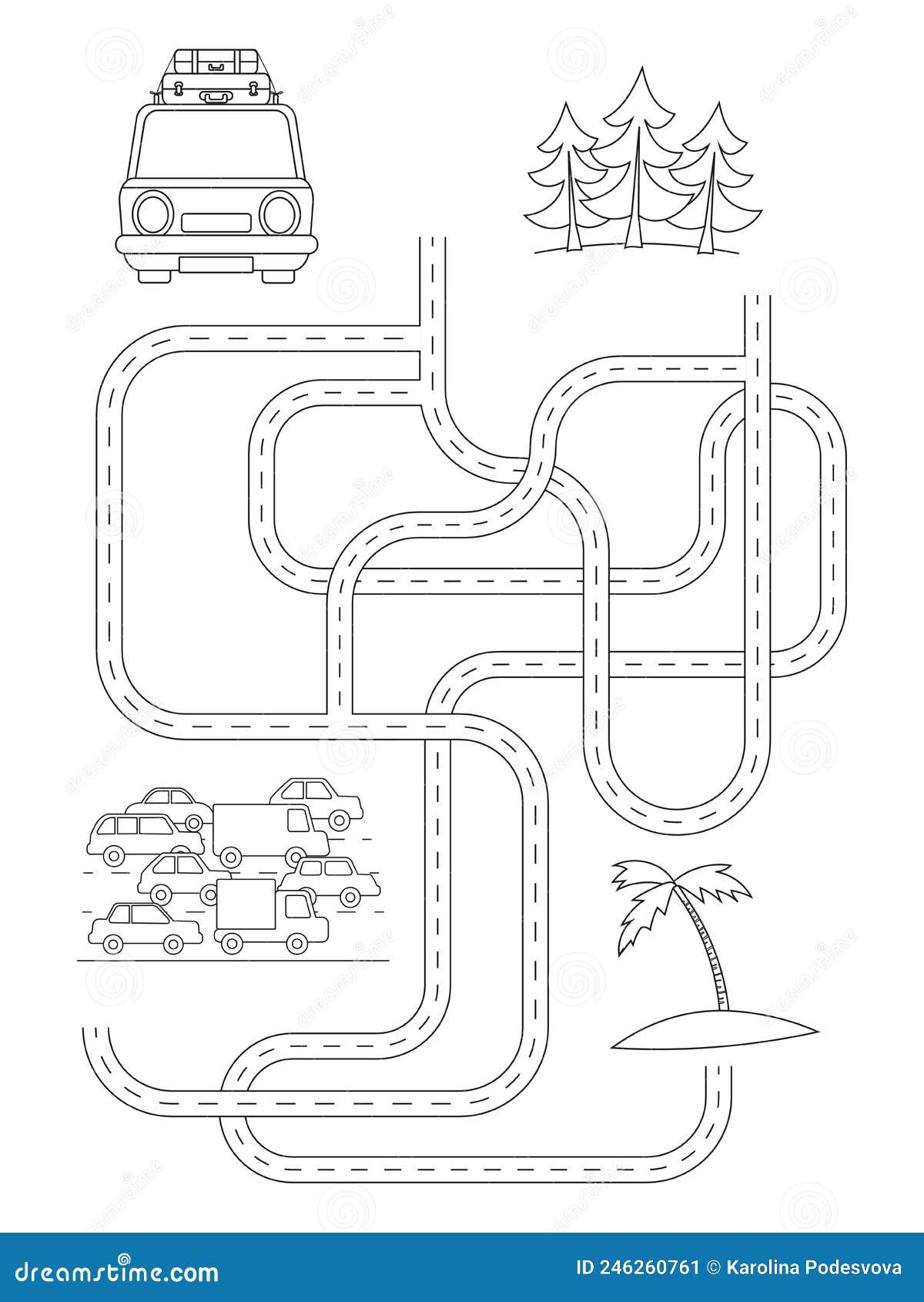 Cute Maze for Children. Car Going To Holiday. Kids Learning Games ...