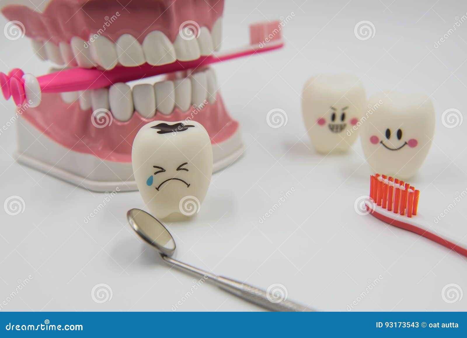 Un Dentiste Dents Artificielles Sur Fond Pastel