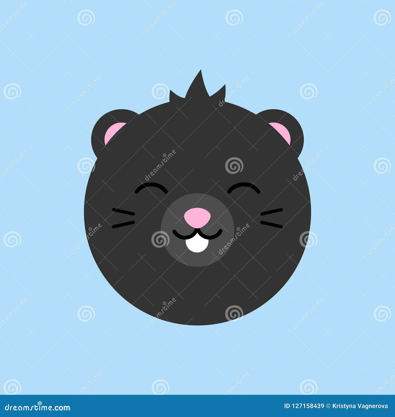 cute mole round  icon