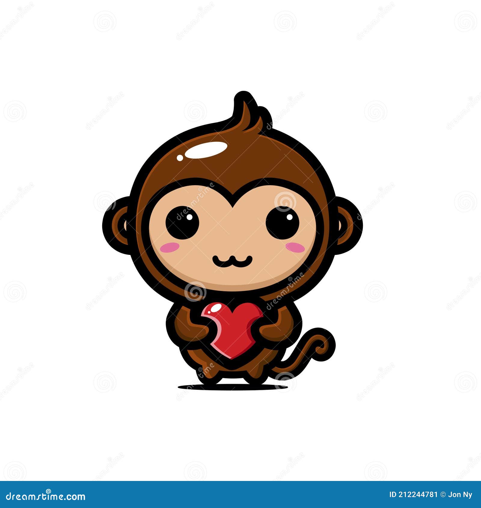 Kawaii Monkey By Dessineka - Kawaii Monkey Drawing - Free Transparent PNG  Clipart Images Download