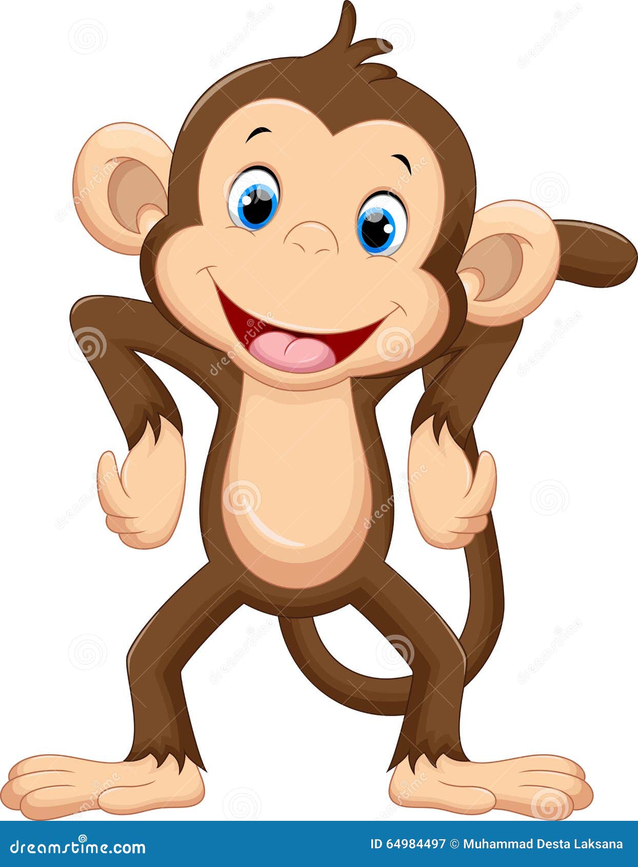 Cute monkey cartoon stock illustration. Illustration of ...