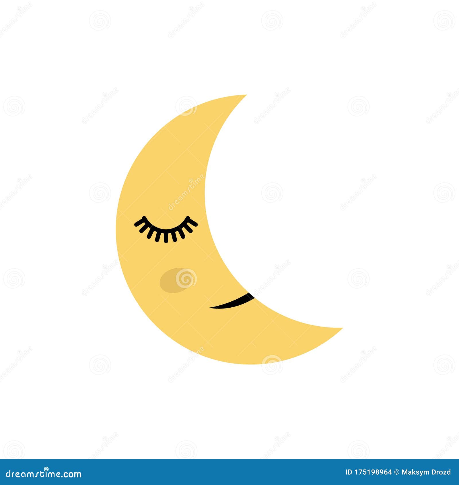 Cute Moon, Cartoon Vector Illustration. Stock Vector - Illustration of ...