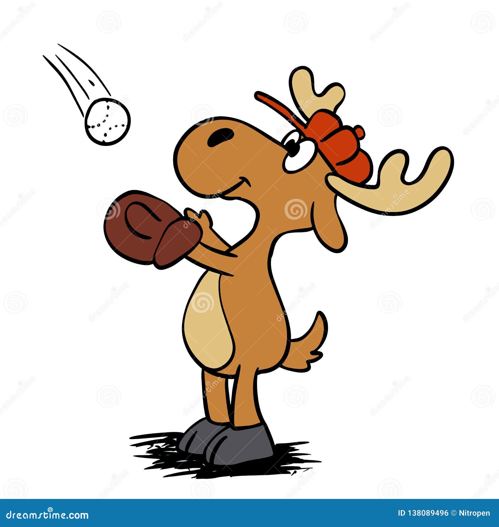 Cute moose baseball player stock vector. Illustration of player 138089496